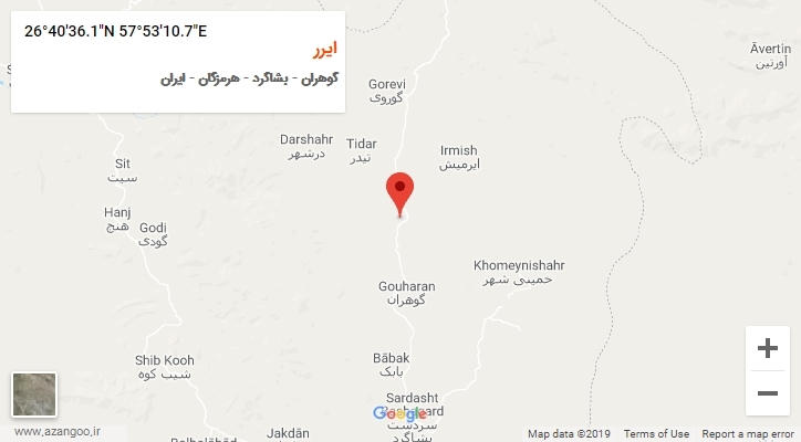 روستای ایرر بر روی نقشه