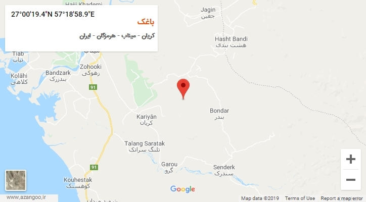 روستای باغک بر روی نقشه