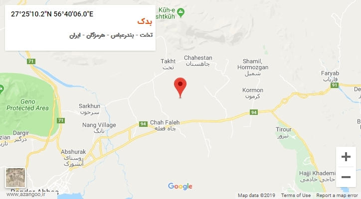 روستای بدک بر روی نقشه