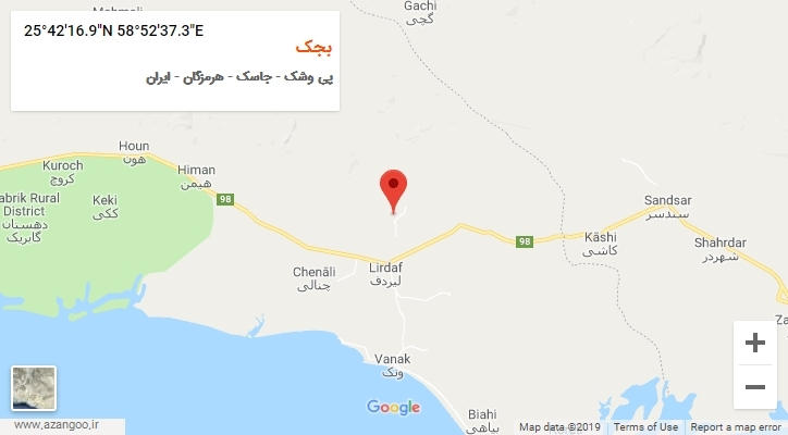 روستای بجک بر روی نقشه