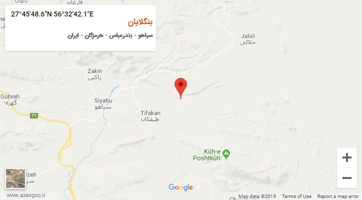 روستای بنگلایان بر روی نقشه
