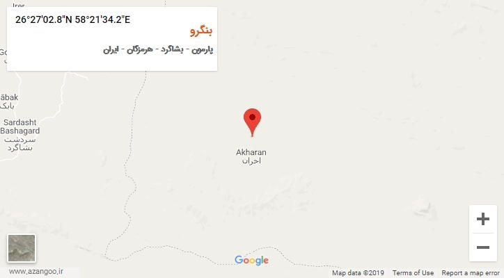 روستای بنگرو بر روی نقشه