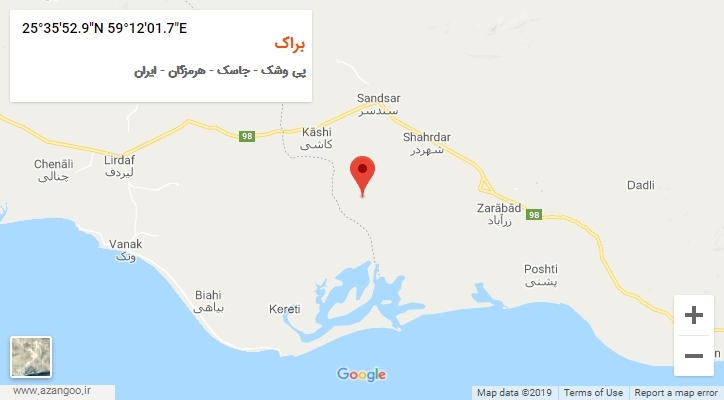 روستای براک بر روی نقشه