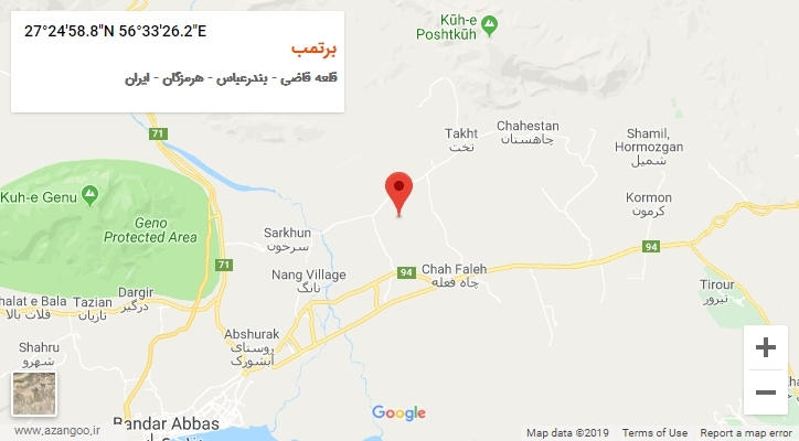 روستای برتمب بر روی نقشه