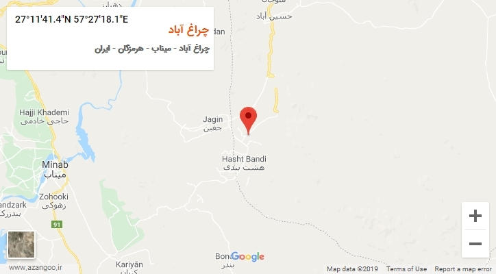 روستای چراغ آباد بر روی نقشه