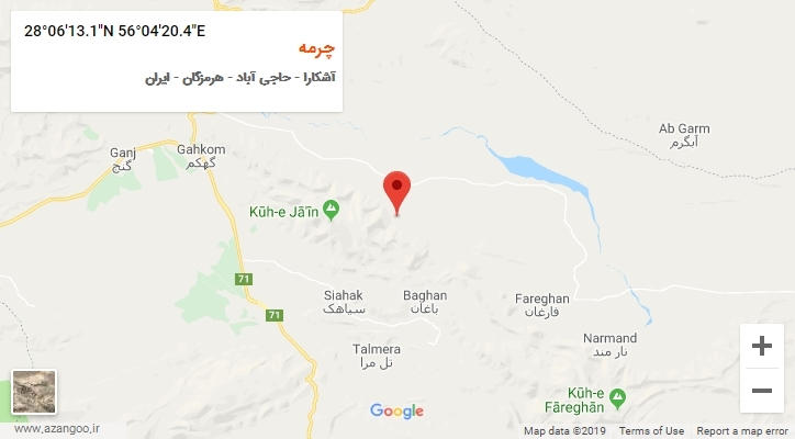روستای چرمه بر روی نقشه