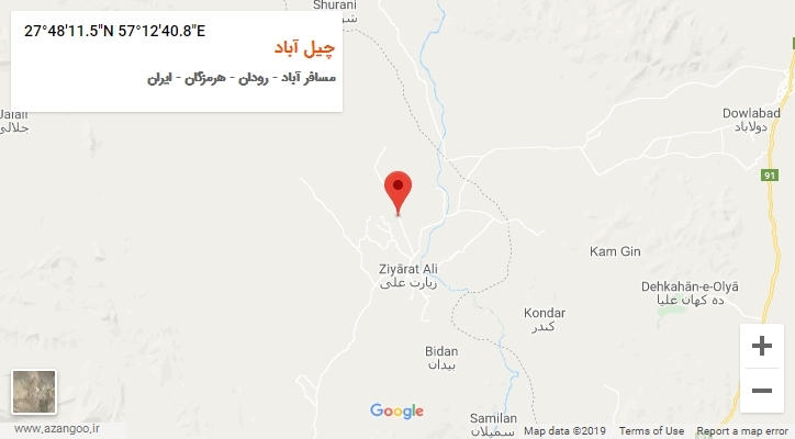 روستای چیل آباد بر روی نقشه