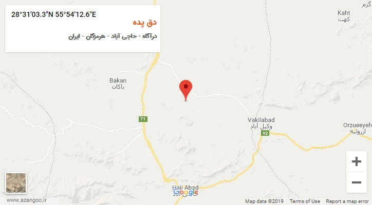 روستای دق پده بر روی نقشه