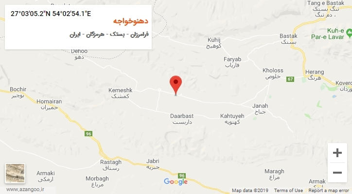 روستای دهنوخواجه بر روی نقشه