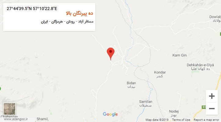 روستای ده پیرنگان بالا بر روی نقشه