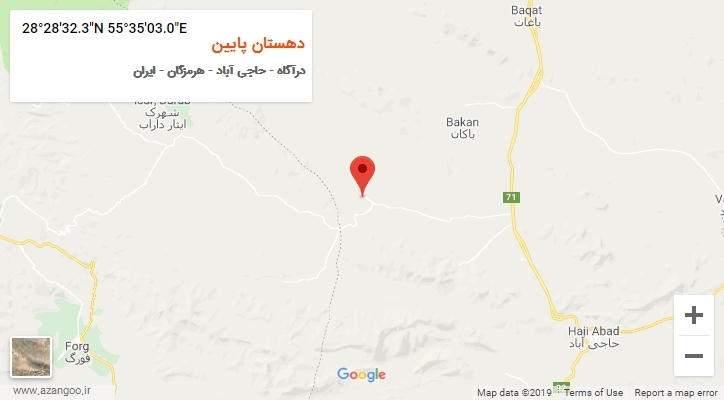 روستای دهستان پایین بر روی نقشه
