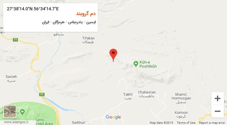 روستای دم گروبند بر روی نقشه