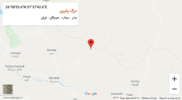 روستای درگ پایین بر روی نقشه