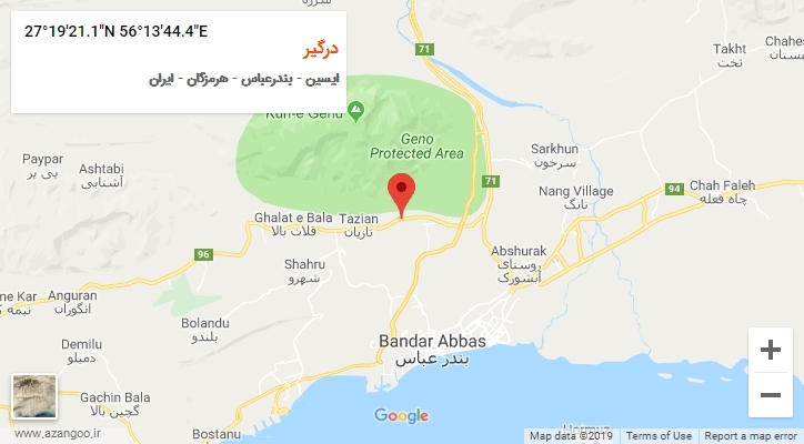 روستای درگیر بر روی نقشه