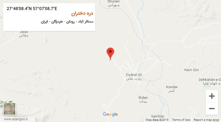 روستای دره دختران بر روی نقشه