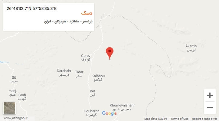 روستای دسک بر روی نقشه