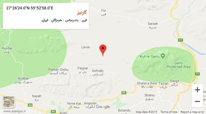 روستای گارنیز بر روی نقشه