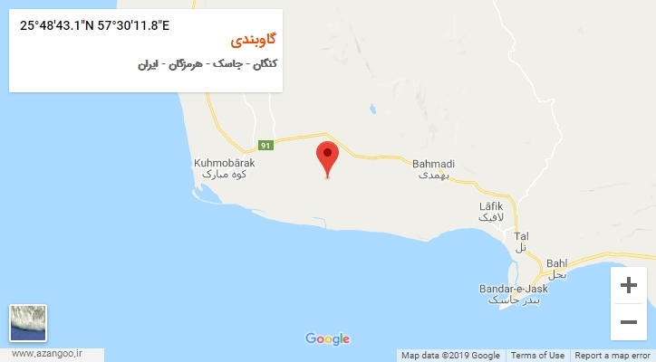روستای گاوبندی بر روی نقشه