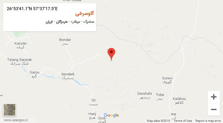 روستای گاوسرخی بر روی نقشه