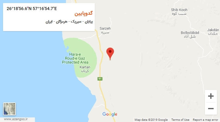 روستای گدوپایین بر روی نقشه