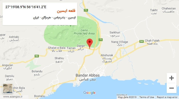 روستای قلعه ایسین بر روی نقشه