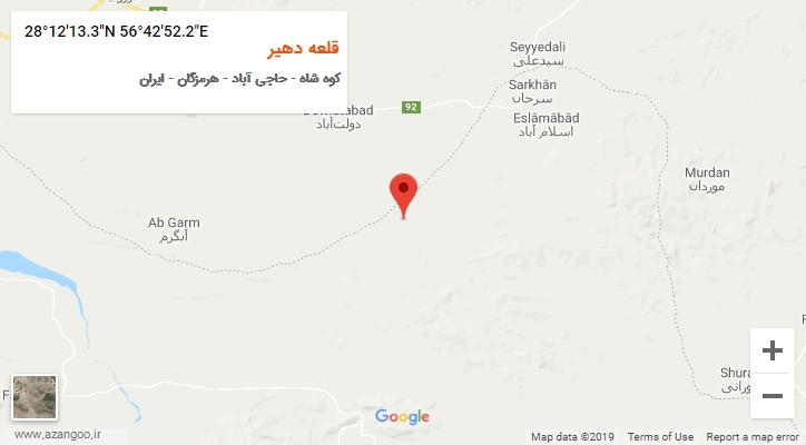 روستای قلعه دهیر بر روی نقشه