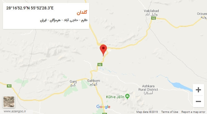 روستای گلدان بر روی نقشه