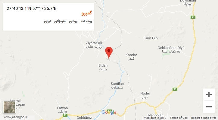روستای گمبرو بر روی نقشه