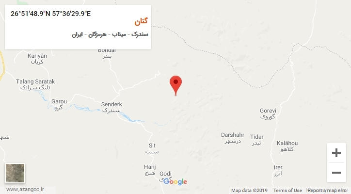 روستای گنان بر روی نقشه