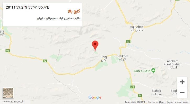 روستای گنج بالا بر روی نقشه