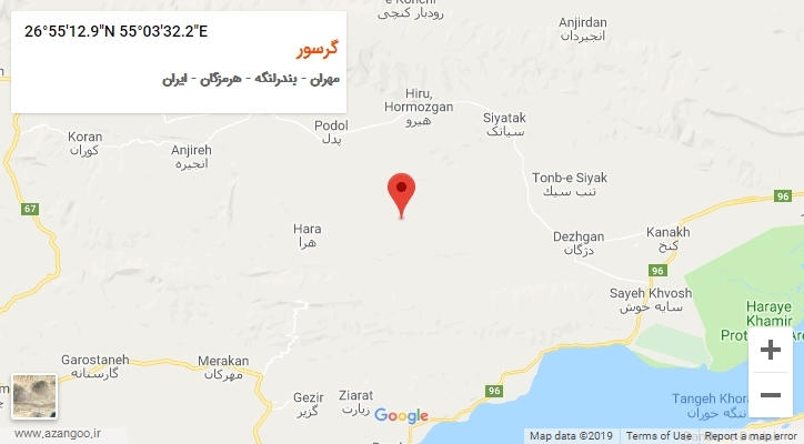 روستای گرسور بر روی نقشه