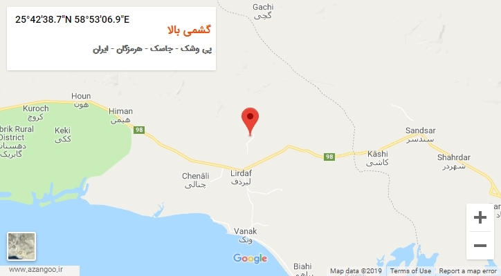 روستای گشمی بالا بر روی نقشه