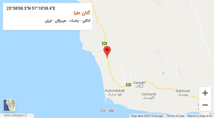 روستای گتان علیا بر روی نقشه