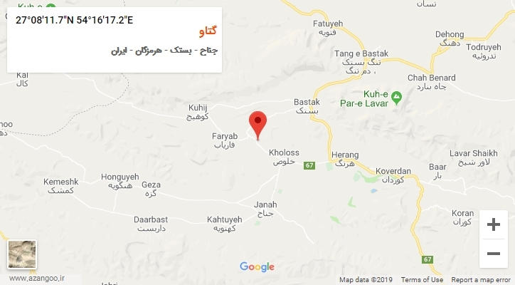 روستای گتاو بر روی نقشه