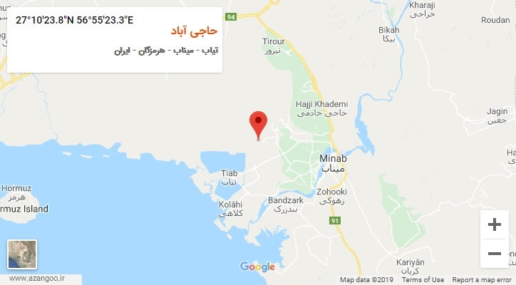 روستای حاجی آباد بر روی نقشه