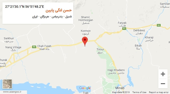 روستای حسن لنگی پایین بر روی نقشه