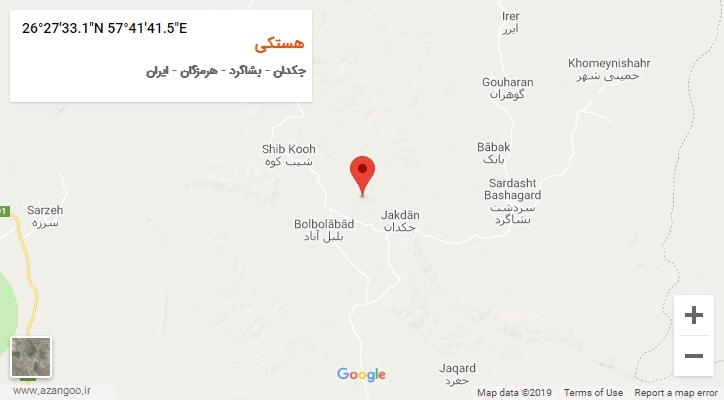 روستای هستکی بر روی نقشه