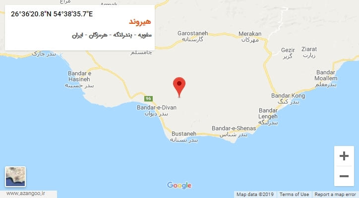 روستای هیروند بر روی نقشه
