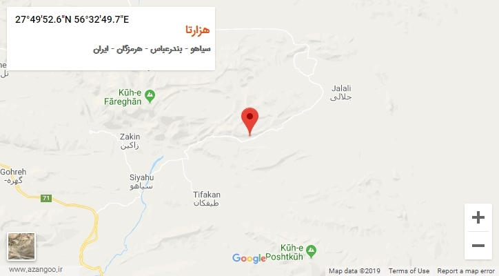 روستای هزارتا بر روی نقشه