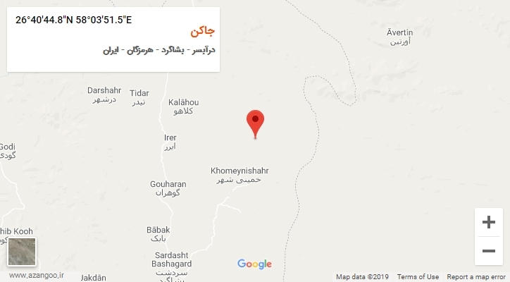 روستای جاکن بر روی نقشه