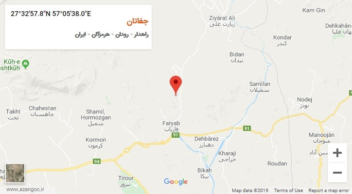 روستای جغاتان بر روی نقشه