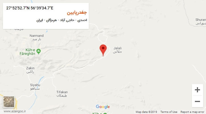 روستای جغدرپایین بر روی نقشه