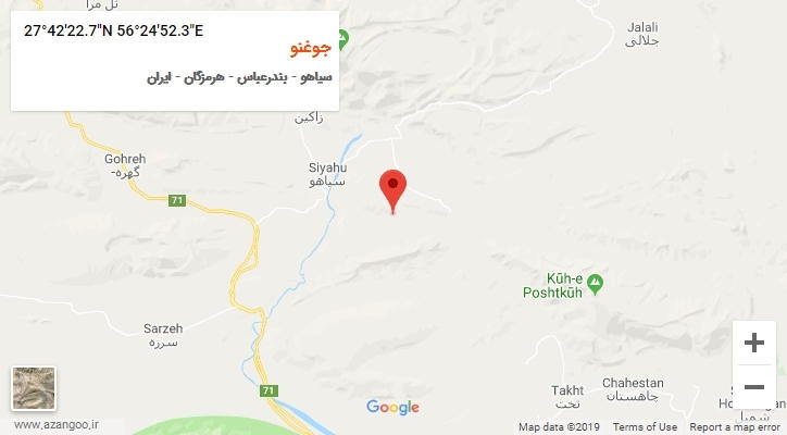 روستای جوغنو بر روی نقشه