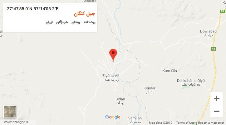 روستای جیل کنگان بر روی نقشه