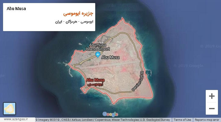 دهستان جزیره ابوموسی بر روی نقشه