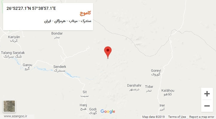 روستای کاموج بر روی نقشه