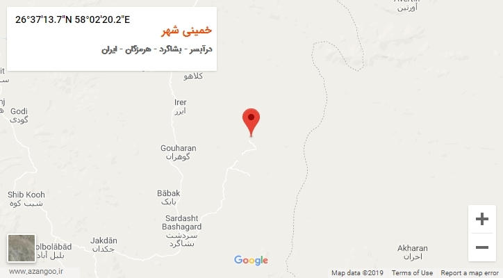 روستای خمینی شهر بر روی نقشه