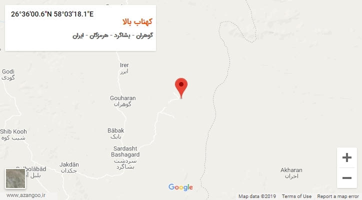 روستای کهناب بالا بر روی نقشه