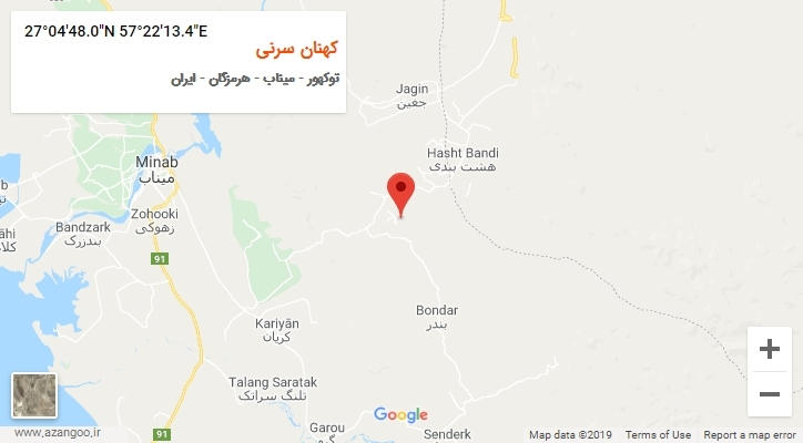 روستای کهنان سرنی بر روی نقشه