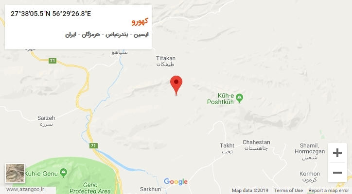 روستای کهورو بر روی نقشه